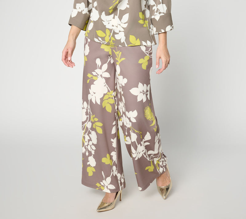 Carla Rockmore Collection Regular Pull-On Wide Leg Ponte Pants — View 4