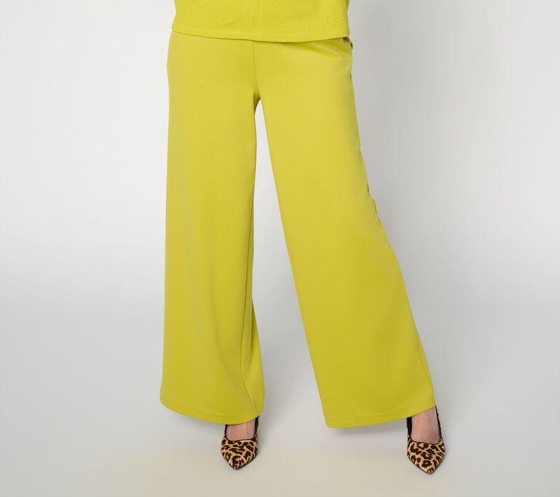 Carla Rockmore Collection Petite Pull-On Wide Leg Ponte Pants — View 15