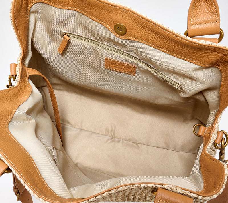 Leah Williams x American Leather Co. Ada XL Leather or Raffia Satchel — View 18