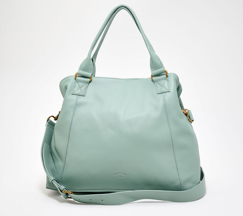 Leah Williams x American Leather Co. Ada XL Leather or Raffia Satchel — View 9