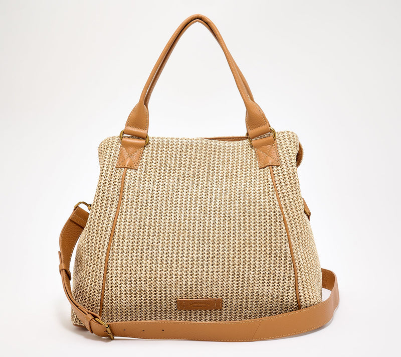 Leah Williams x American Leather Co. Ada XL Leather or Raffia Satchel — View 13