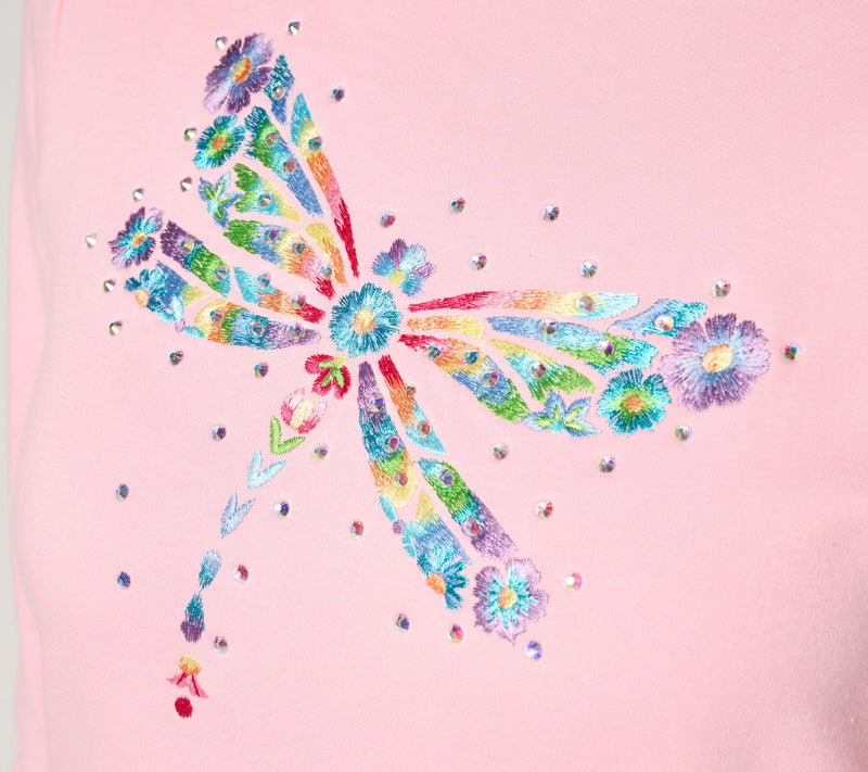 Quacker Factory Dragonfly Wishes Embroidered 3/4 Sleeve Top — View 6