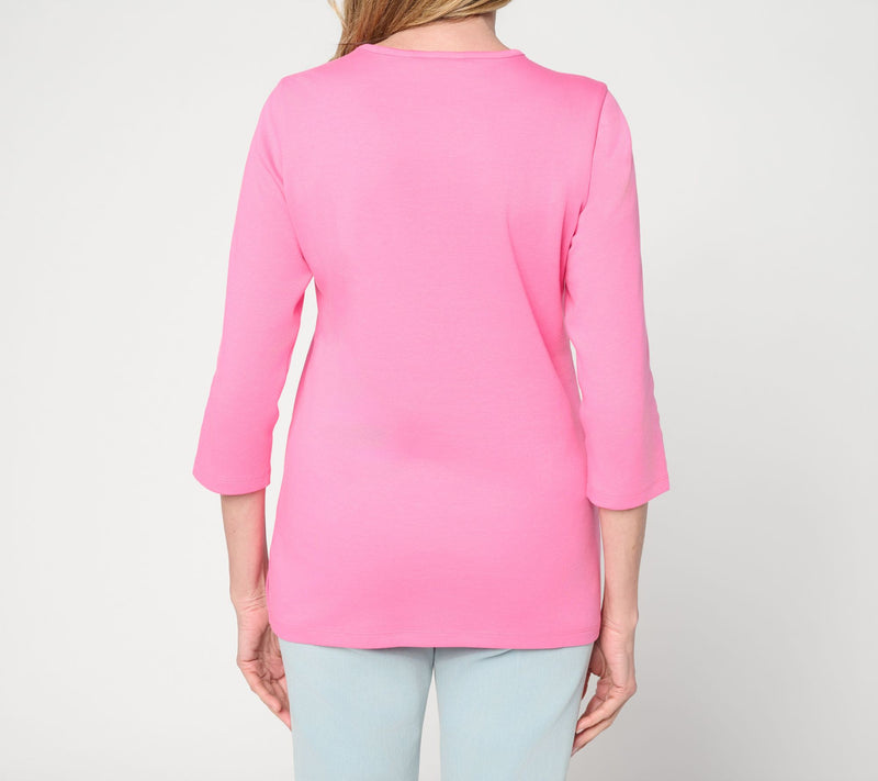 Quacker Factory Birthday Girl 3/4 Sleeve Top — View 4