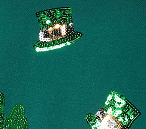 Quacker Factory Feelin' Lucky French Terry Long Sleeve Top — View 7