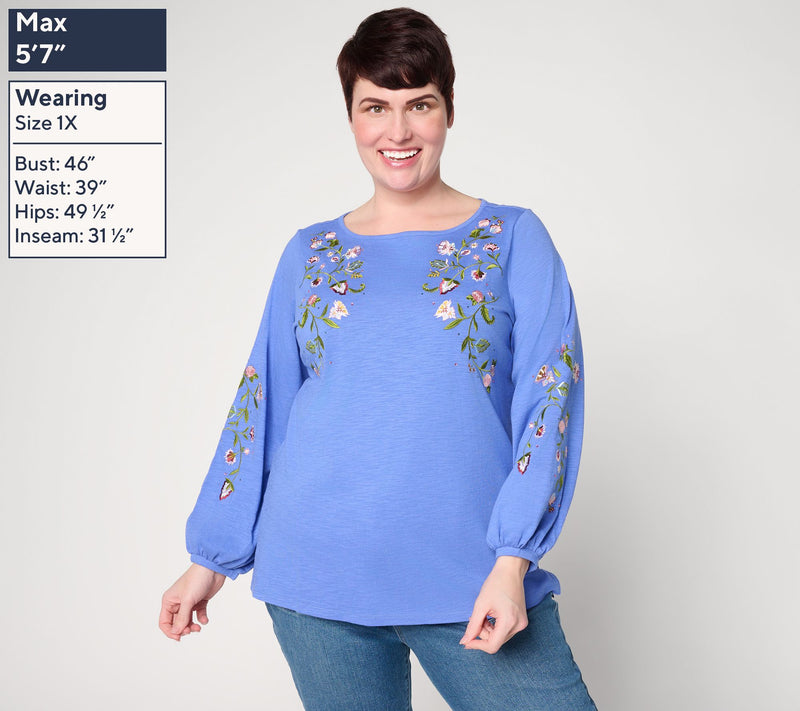Quacker Factory Swing into Spring Bateau Neck Top — View 2