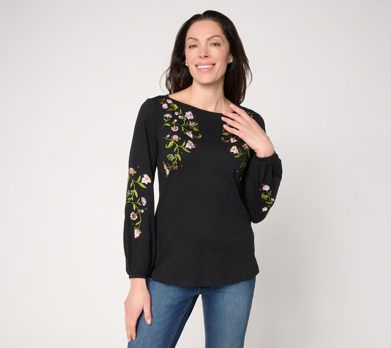Quacker Factory Swing into Spring Bateau Neck Top — View 10