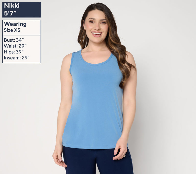Susan Graver Essentials Liquid Knit Scoop Neck Tank Top — View 3