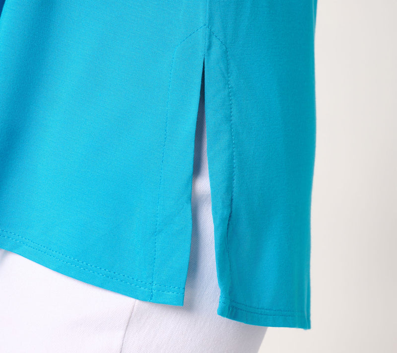 Susan Graver Essentials Regular Rayon Allure Knit High Low Top — View 10
