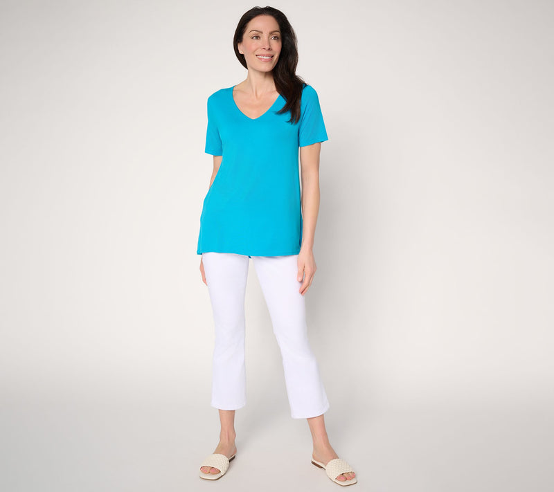 Susan Graver Essentials Regular Rayon Allure Knit High Low Top — View 9
