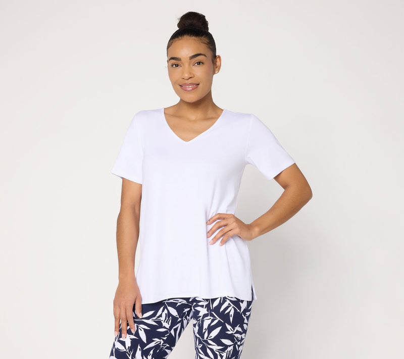 Susan Graver Essentials Petite Rayon Allure Knit High Low Top — View 5