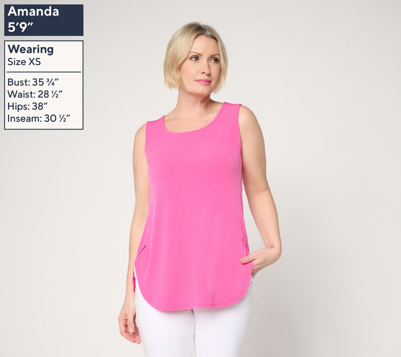 Susan Graver Essentials Regular Liquid Knit Shirttail Hem Tunic — View 3