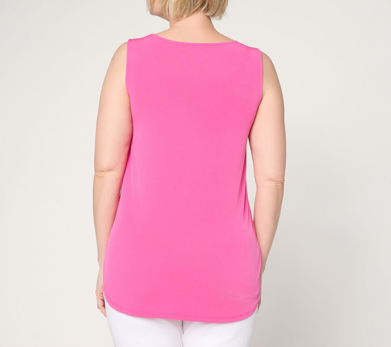 Susan Graver Essentials Petite Liquid Knit Shirttail Tunic — View 4