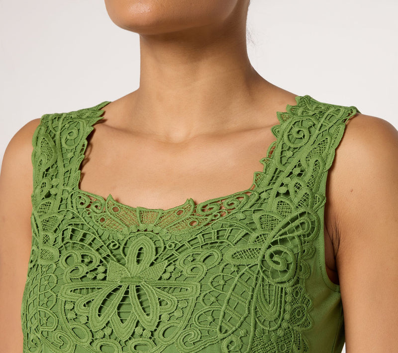 Susan Graver Liquid Knit Sleeveless Top with Lace Detail — View 6