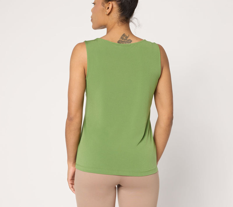 Susan Graver Liquid Knit Sleeveless Top with Lace Detail — View 4