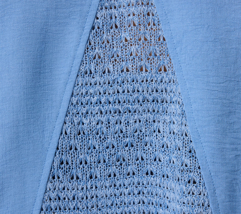 Susan Graver Weekend Woven Cardigan with Crochet Lace — View 6
