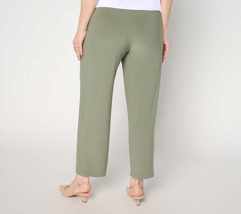 Susan Graver Essentials Petite LK Luxe Straight-Leg Crop Pants — View 4