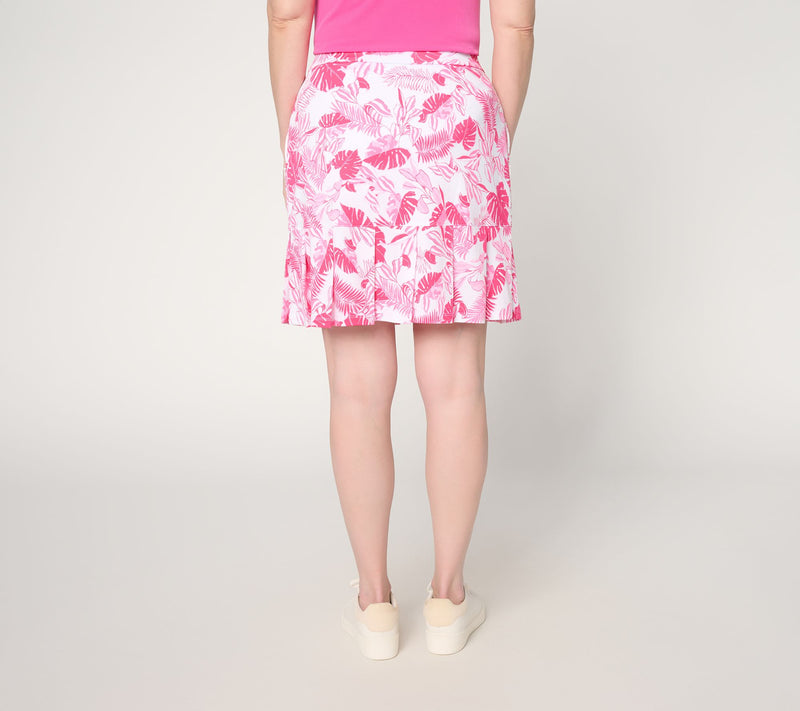 Susan Graver Regular Printed Butterknit Skort with Pleated Hem — View 4