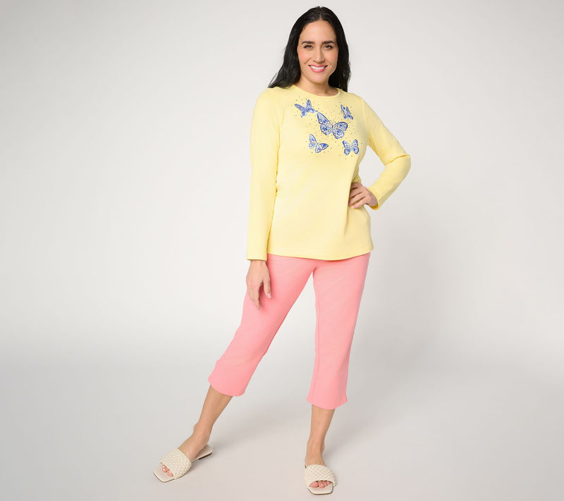 Quacker Factory DreamJeannes 5 Pocket Capri Pants — View 5