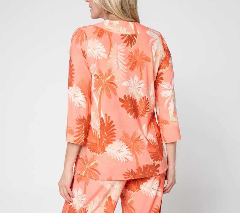 Brandis Dress Out Loud Discovery Knit Golden Palms V Neck Top — View 4