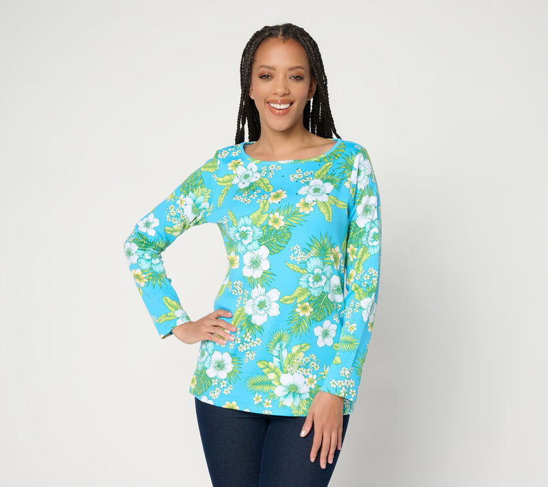 Quacker Factory Floral Embrace Printed Bateau Neckline Top — View 11