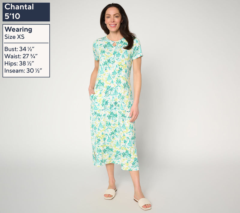 Quacker Factory Sail Away Sparkle Short Sleeve Dress — View 3