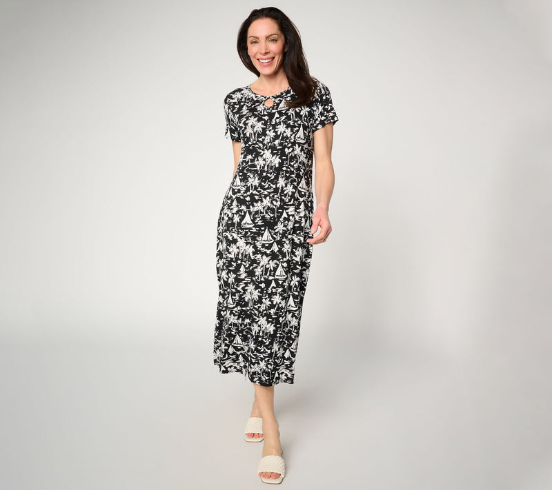 Quacker Factory Sail Away Sparkle Short Sleeve Dress — View 10