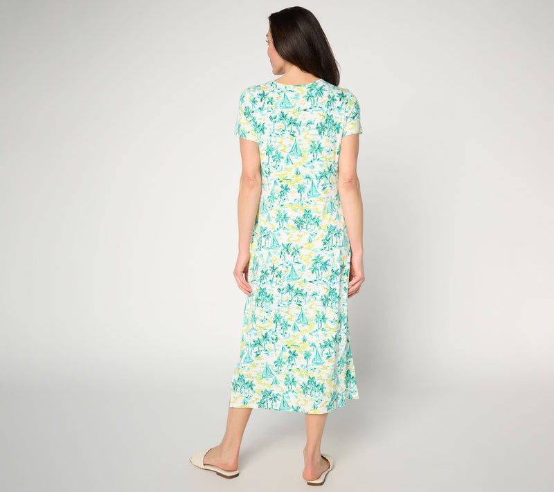 Quacker Factory Sail Away Sparkle Short Sleeve Dress — View 4