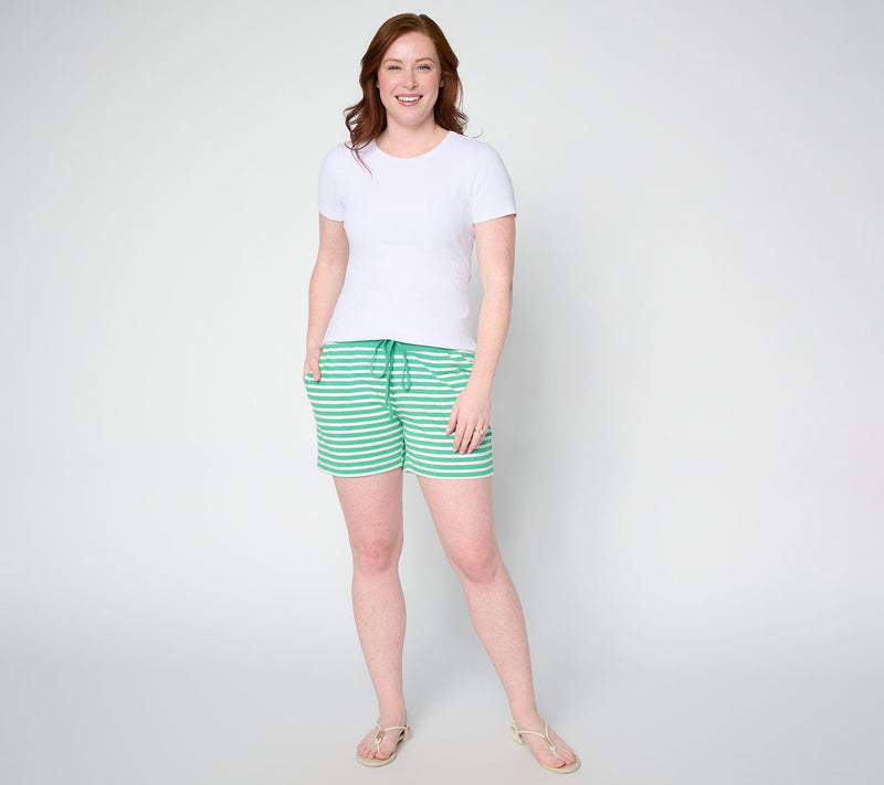 Belle by Kim Gravel TripleLuxe Knit Striped 5" Short — View 5