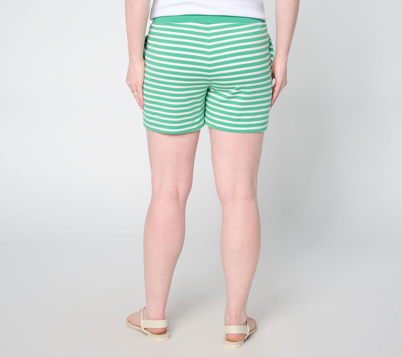 Belle by Kim Gravel TripleLuxe Knit Striped 5" Short — View 4