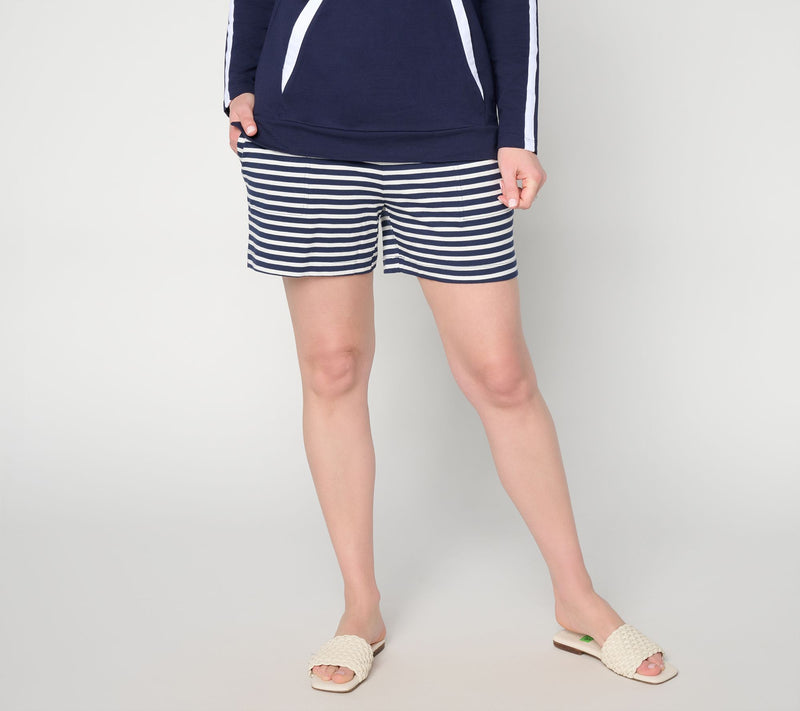 Belle by Kim Gravel TripleLuxe Knit Striped 5" Short — View 14