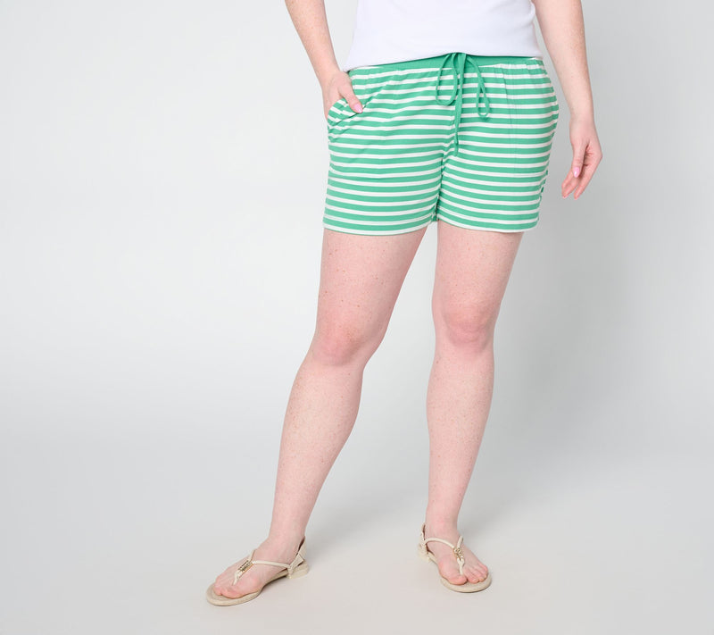 Belle by Kim Gravel TripleLuxe Knit Striped 5" Short — Main view