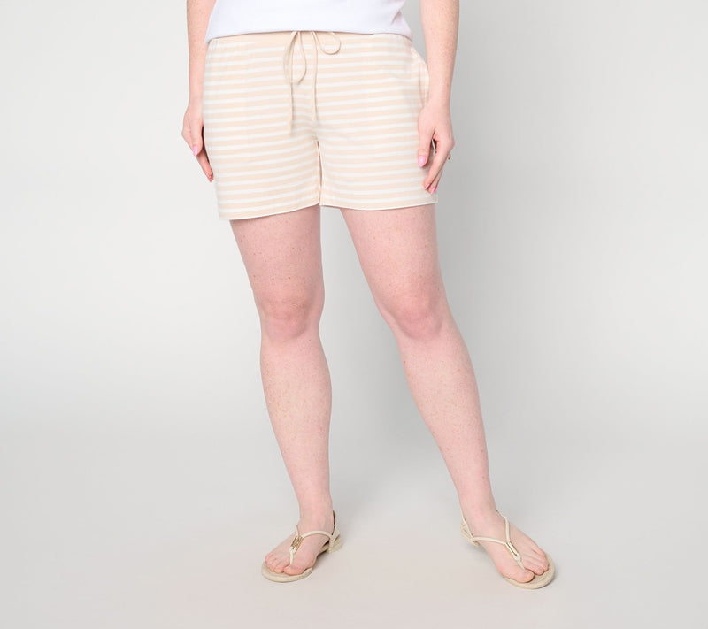Belle by Kim Gravel TripleLuxe Knit Striped 5" Short — View 16