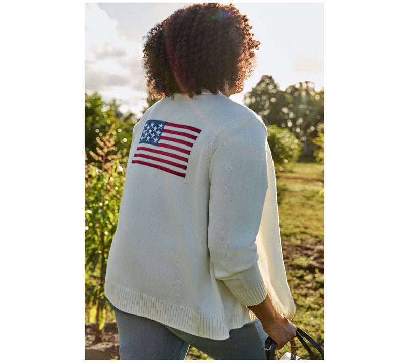 Belle by Kim Gravel All American Goldtone Zip Cardigan — View 6