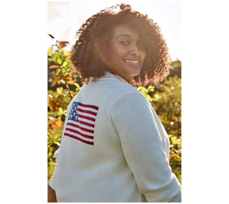 Belle by Kim Gravel All American Goldtone Zip Cardigan — View 7