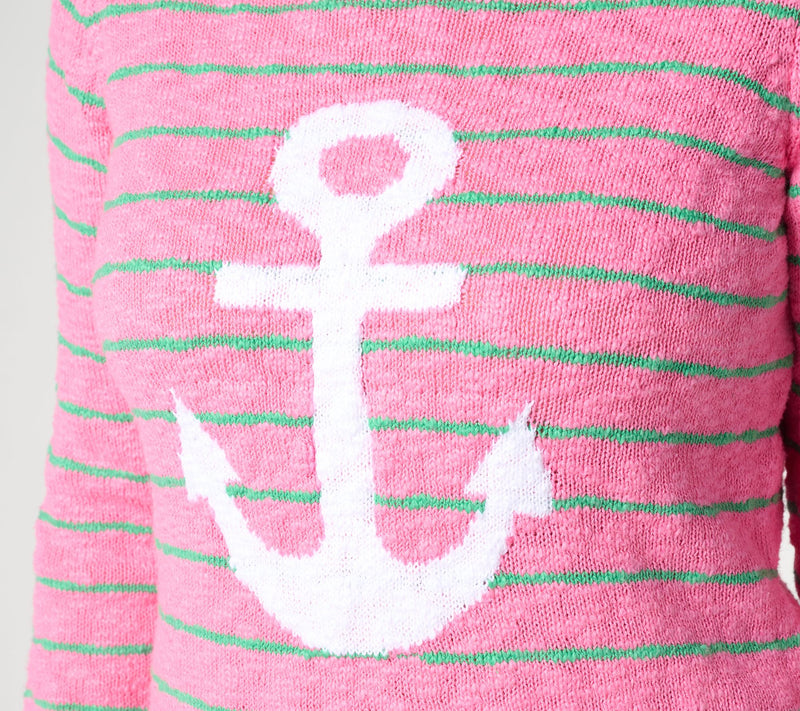Belle by Kim Gravel Drop it Like it's Yacht Striped Slub Sweater — View 6
