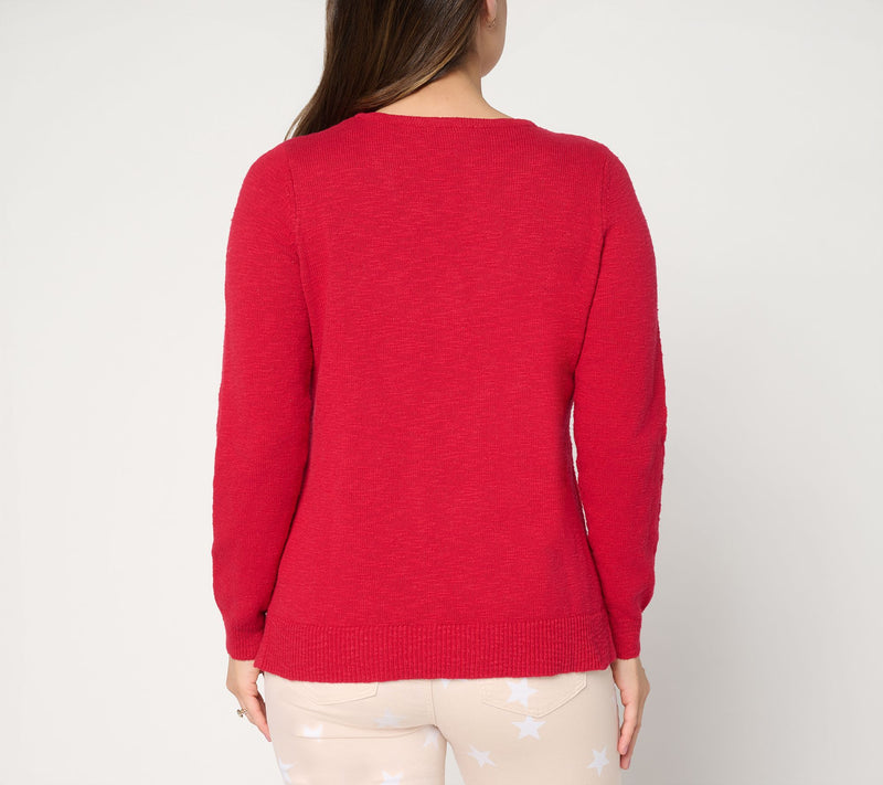 Belle by Kim Gravel America the Beautiful Slub Sweater — View 4