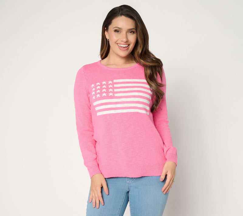 Belle by Kim Gravel America the Beautiful Slub Sweater — View 13