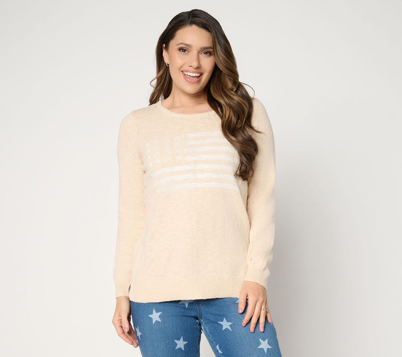 Belle by Kim Gravel America the Beautiful Slub Sweater — View 16