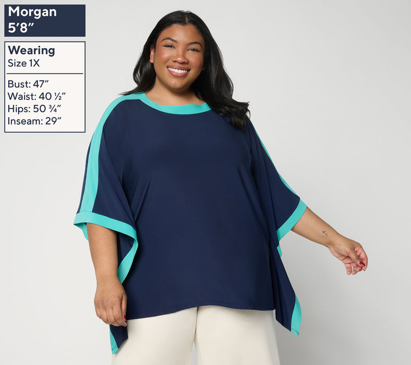 Brandis Dress Out Loud Discovery Knit Colorblock Sport Poncho — View 2