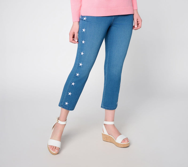 Belle by Kim Gravel Regular TripleLuxe Denim Star Cropped Jean — View 5