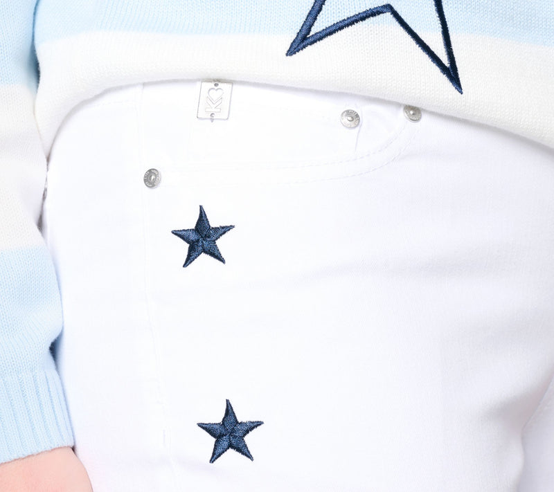 Belle by Kim Gravel Regular TripleLuxe Twill Star Cropped Jean — View 7
