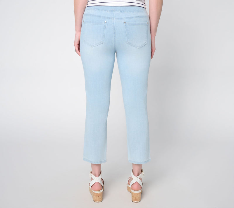 Belle by Kim Gravel Petite TripleLuxe Denim Star Cropped Jean — View 7