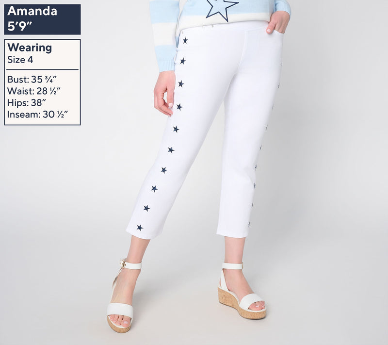 Belly by Kim Gravel Petite TripleLuxe Twill Star Cropped Jean — View 4