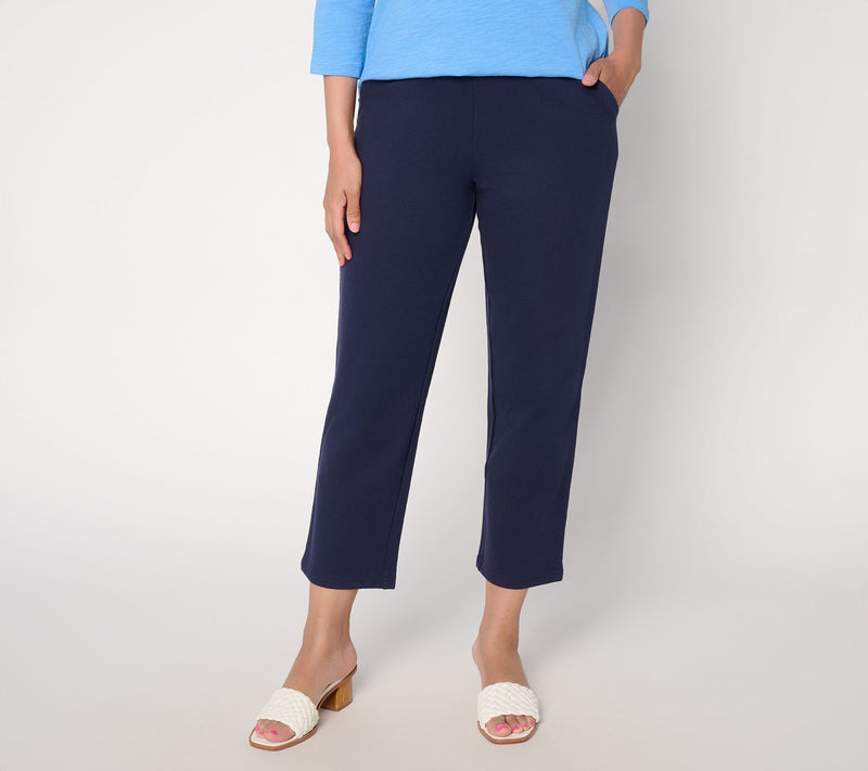Belle by Kim Gravel Regular French Terry Yacht Club Cropped Pant — Main view