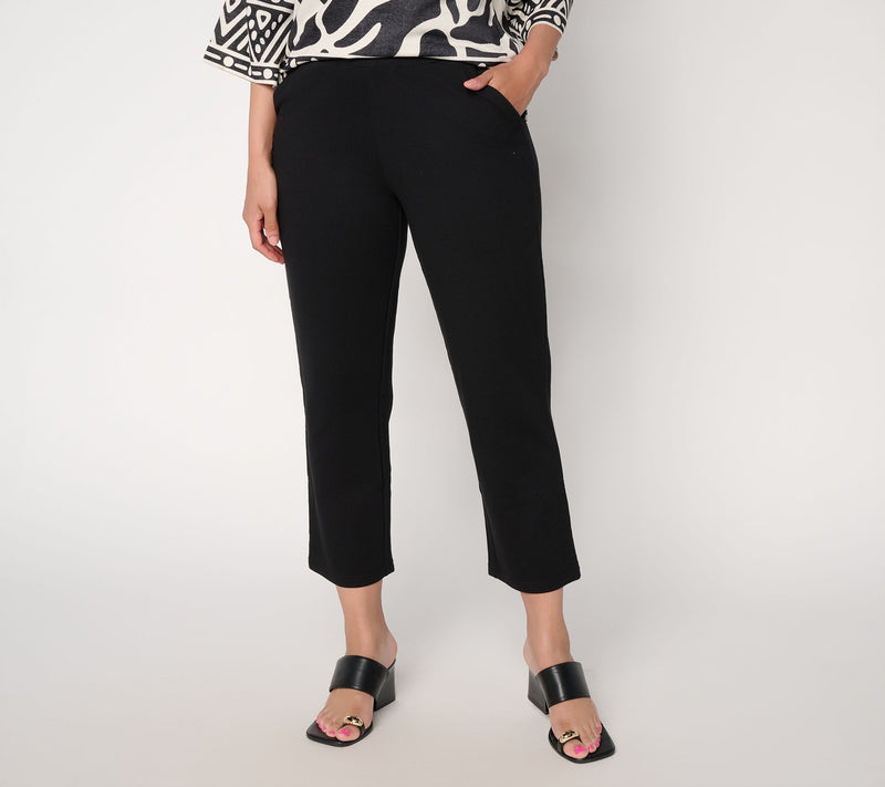 Belle by Kim Gravel Petite French Terry Yacht Club Cropped Pant — View 11