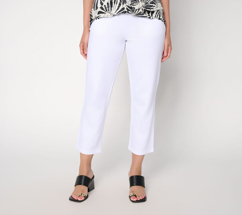Belle by Kim Gravel Petite French Terry Yacht Club Cropped Pant — View 12