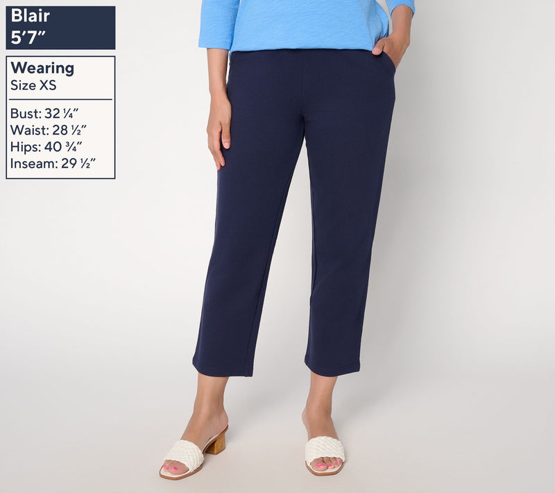 Belle by Kim Gravel Petite French Terry Yacht Club Cropped Pant — View 5