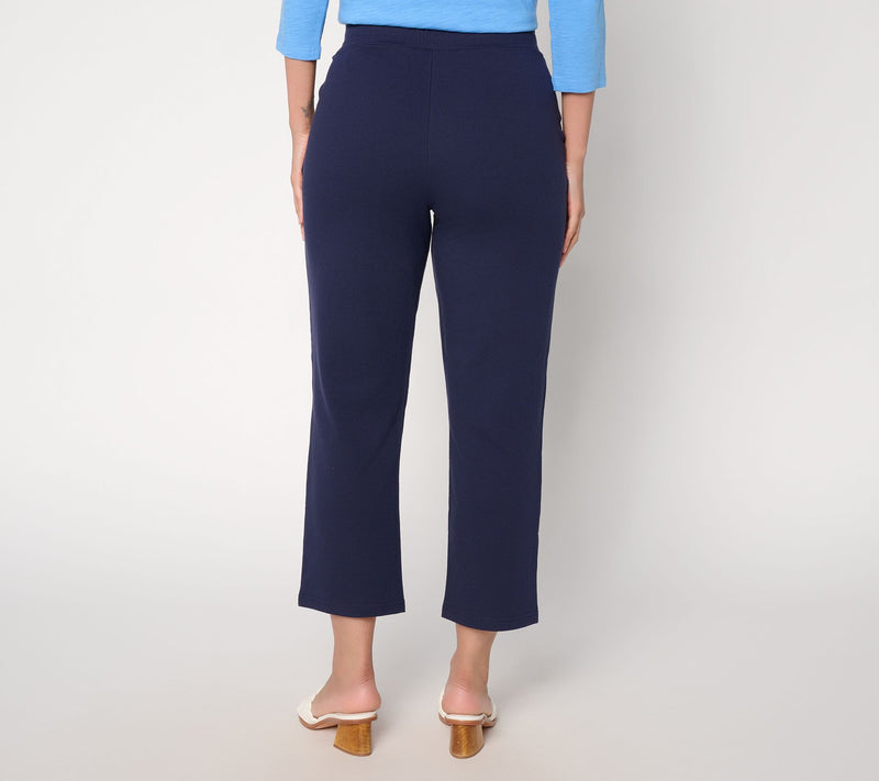 Belle by Kim Gravel Petite French Terry Yacht Club Cropped Pant — View 6