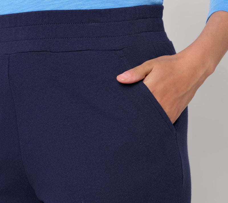 Belle by Kim Gravel Petite French Terry Yacht Club Cropped Pant — View 7