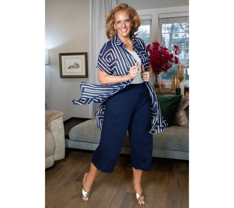 Brandis Dress Out Loud Bestie Sheer Print & Solid Topper — View 7